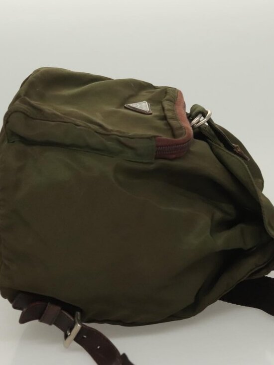 PRADA Backpack Nylon Khaki Silver Auth bs22991 main image 10